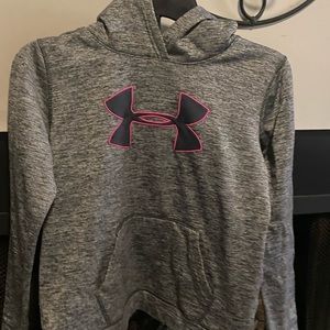 Grey Under Armor Hoodie, Size Youth XL